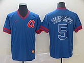 Braves 5 Freddie Freeman Blue Throwback Jerseys,baseball caps,new era cap wholesale,wholesale hats